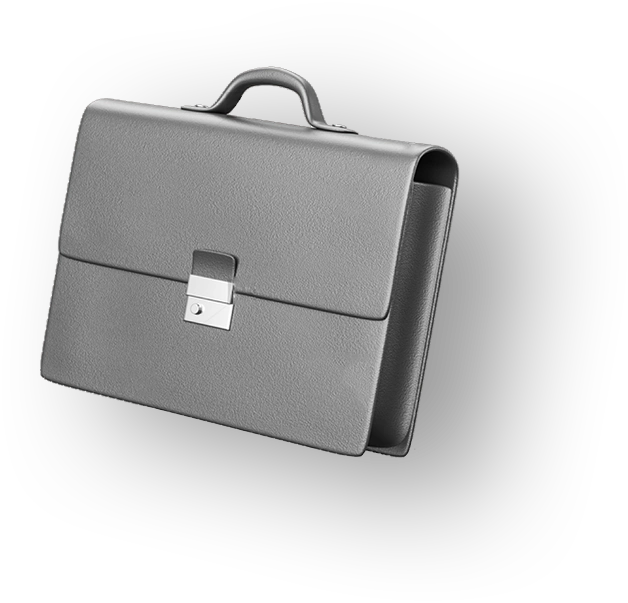 A leather briefcase.