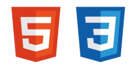 Logos for HTML and CSS.